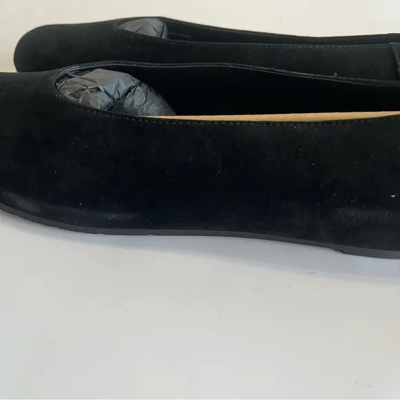 Eileen Fisher Women's 9 Una Hidden Wedge Ballet Flat Black Suede Leather