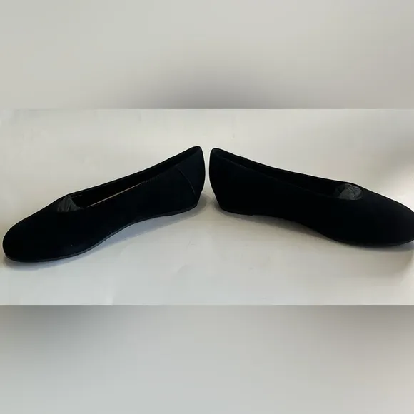 Eileen Fisher Women's 9 Una Hidden Wedge Ballet Flat Black Suede Leather