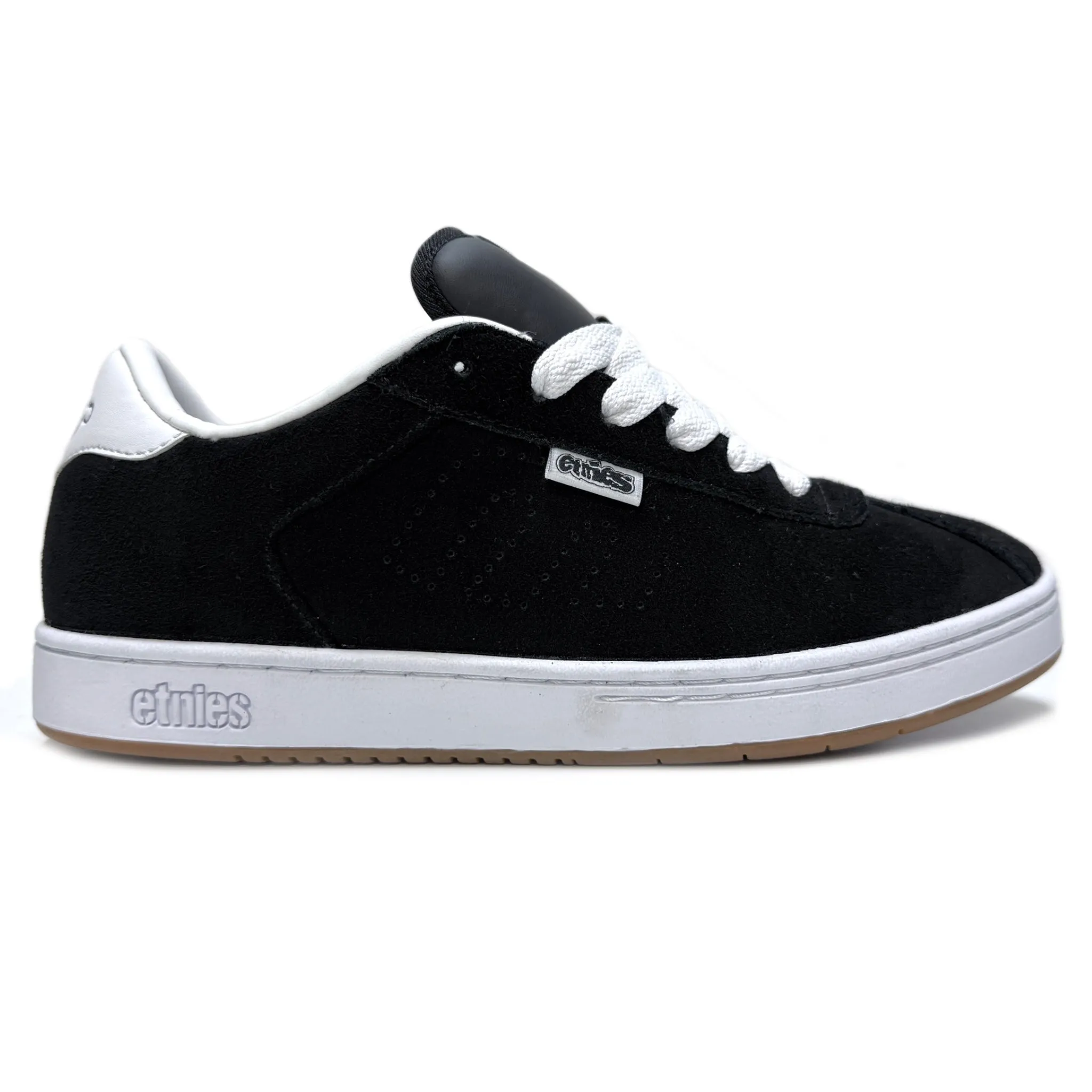 ETNIES SCAM BLACK & WHITE TRAINERS
