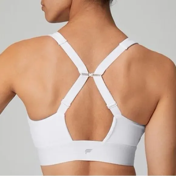 Fabletics All Day Every Day Low Impact Sports Bra Bundle of 2 Medium White Camo
