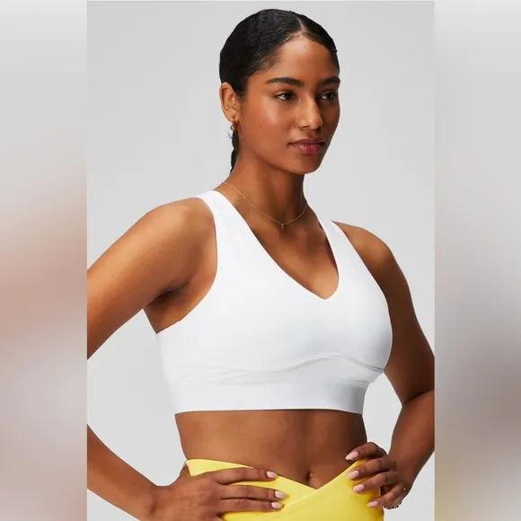 Fabletics All Day Every Day Low Impact Sports Bra Bundle of 2 Medium White Camo