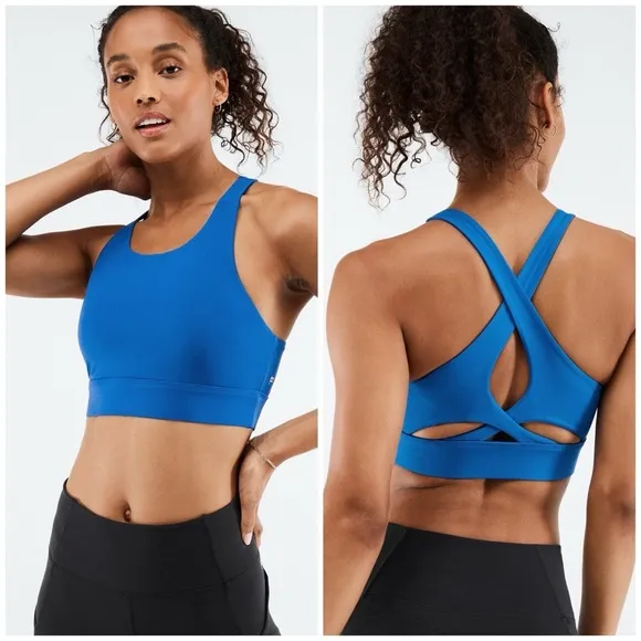 Fabletics No-Bounce High Impact Sports Bra in Electric Blue Size Medium