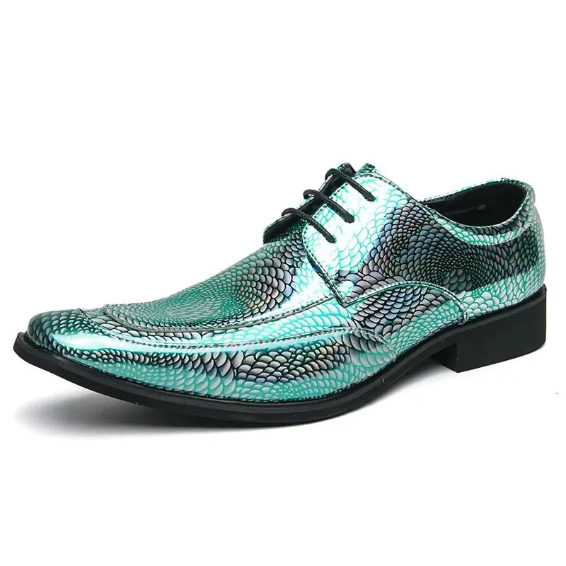 Fashion Green Men's Dress Shoes Comfortable Pointed Toe Urban Luxury Designer Leather Shoes Men Chelsea Shoes chaussures hommes