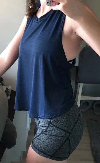 Featherweight Cross Back Tank Top - Navy Blue