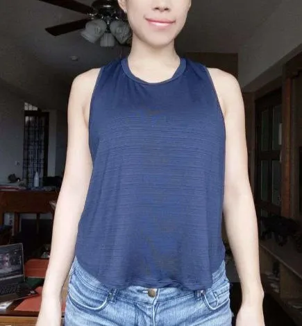 Featherweight Cross Back Tank Top - Navy Blue