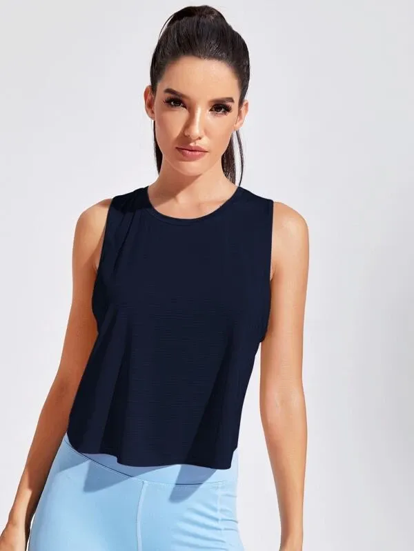 Featherweight Cross Back Tank Top - Navy Blue