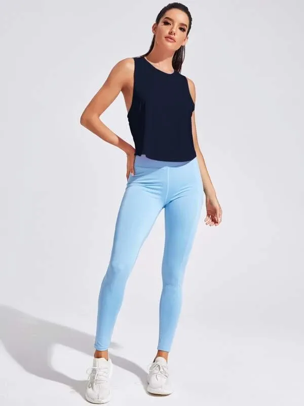 Featherweight Cross Back Tank Top - Navy Blue