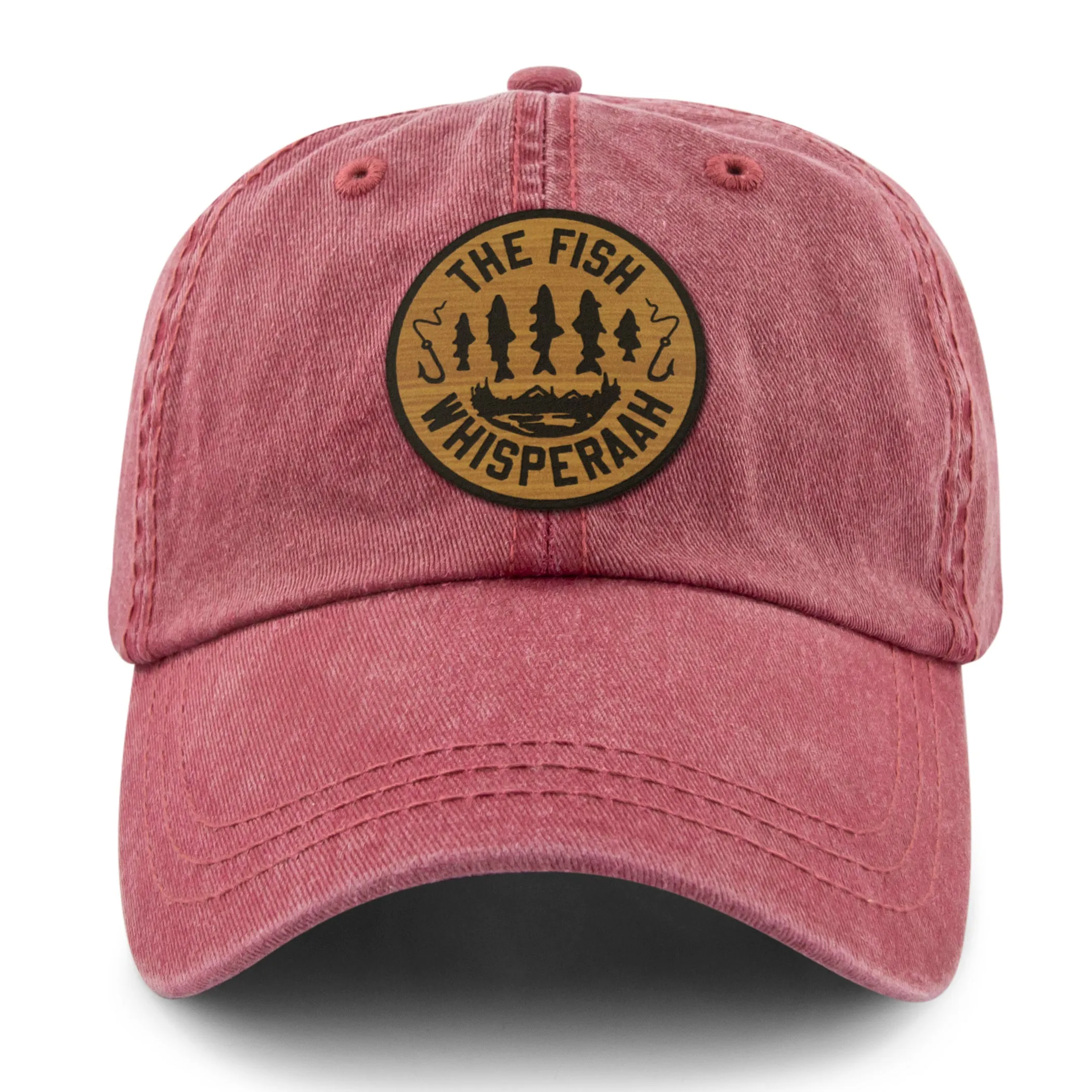 Fish Whisperaah "Wood Grain" Patch Washed Dad Hat