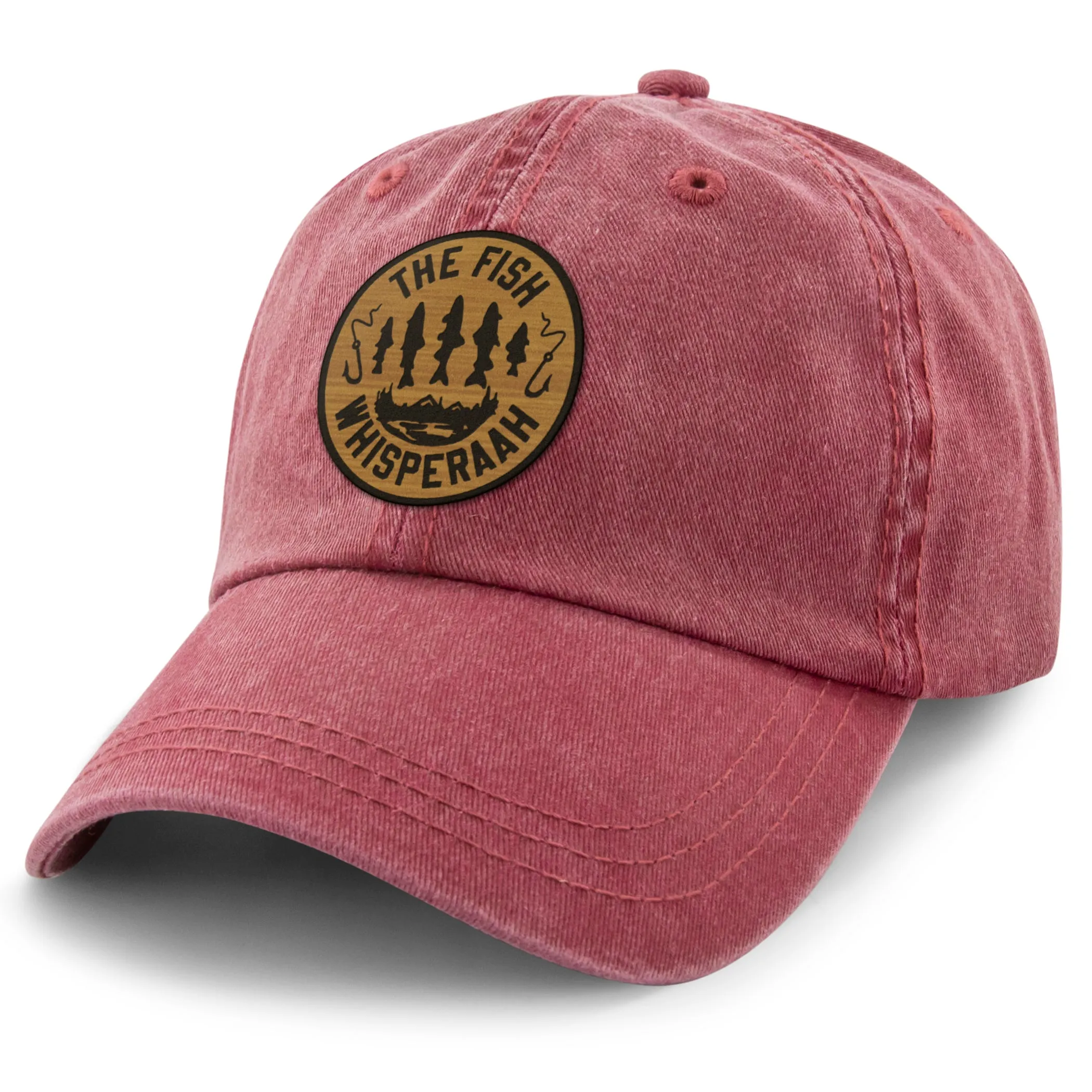 Fish Whisperaah "Wood Grain" Patch Washed Dad Hat