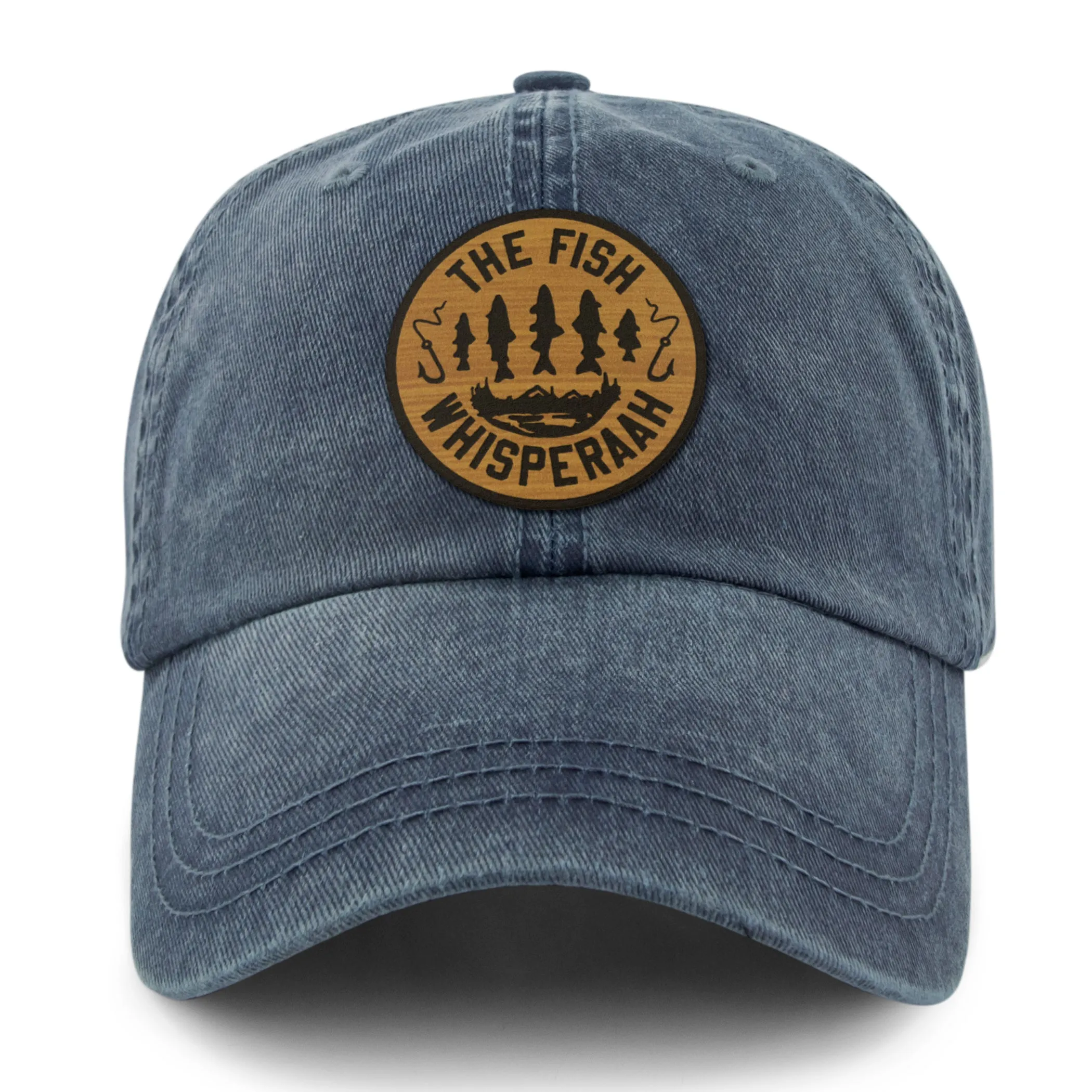Fish Whisperaah "Wood Grain" Patch Washed Dad Hat
