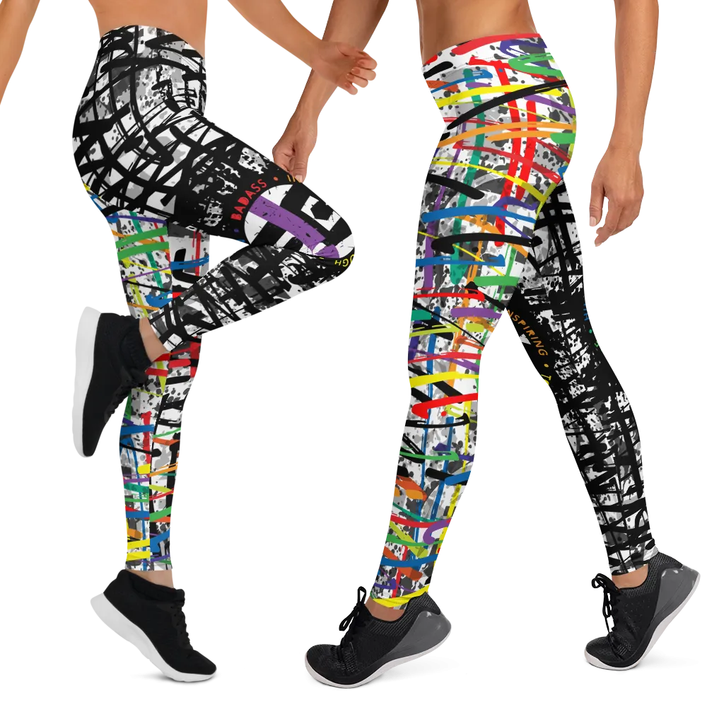 Fit Bitch - Leggings - Criss Cross Rainbow