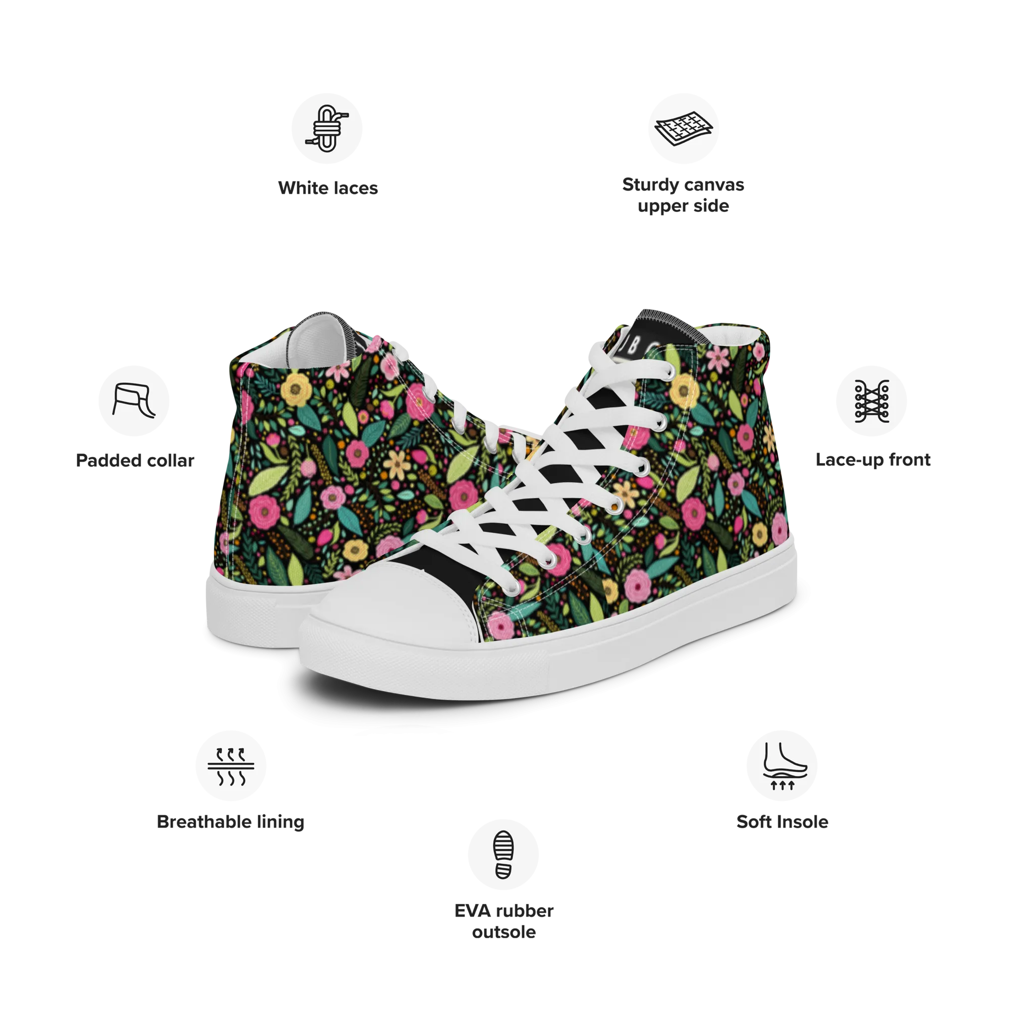 Flora - Women’s high top canvas shoes