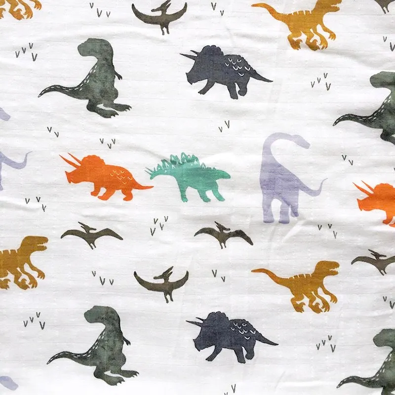 Four Layer Dino Bamboo Blanket