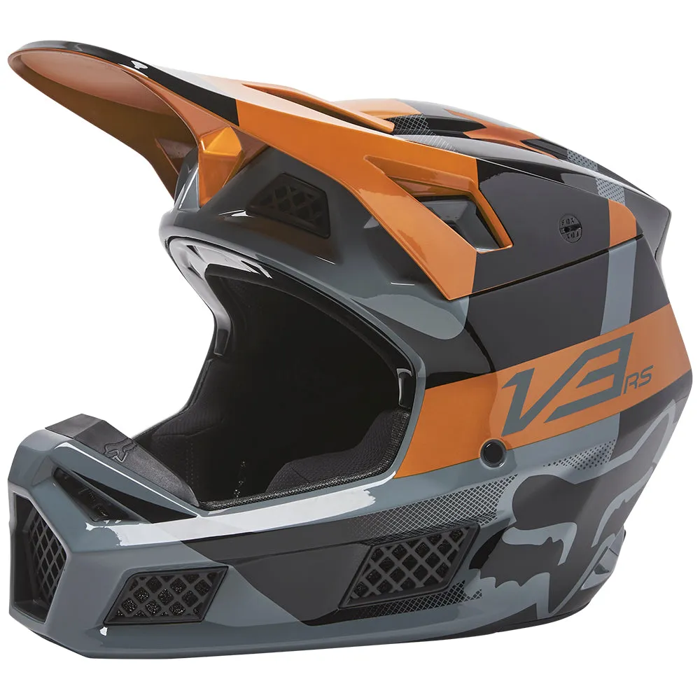 FOX V3 RS RIET HELMET ECE [BLACK/GOLD]