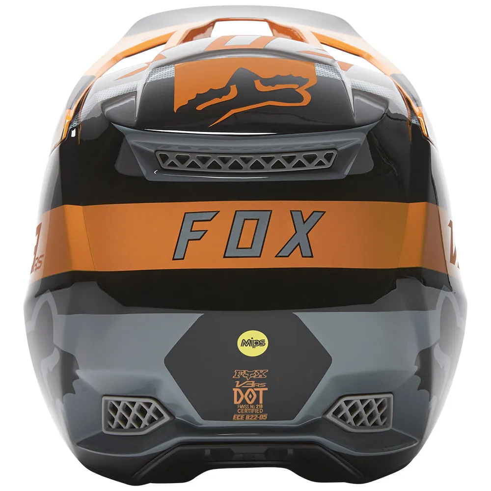 FOX V3 RS RIET HELMET ECE [BLACK/GOLD]