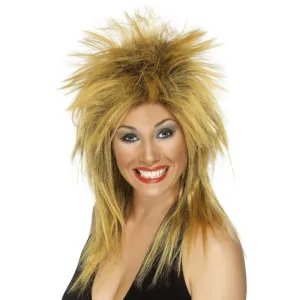 Ginger and Black Mullet Rock Diva Wig
