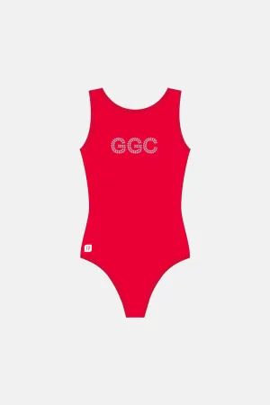 Girls GGC Red Podium Leotard