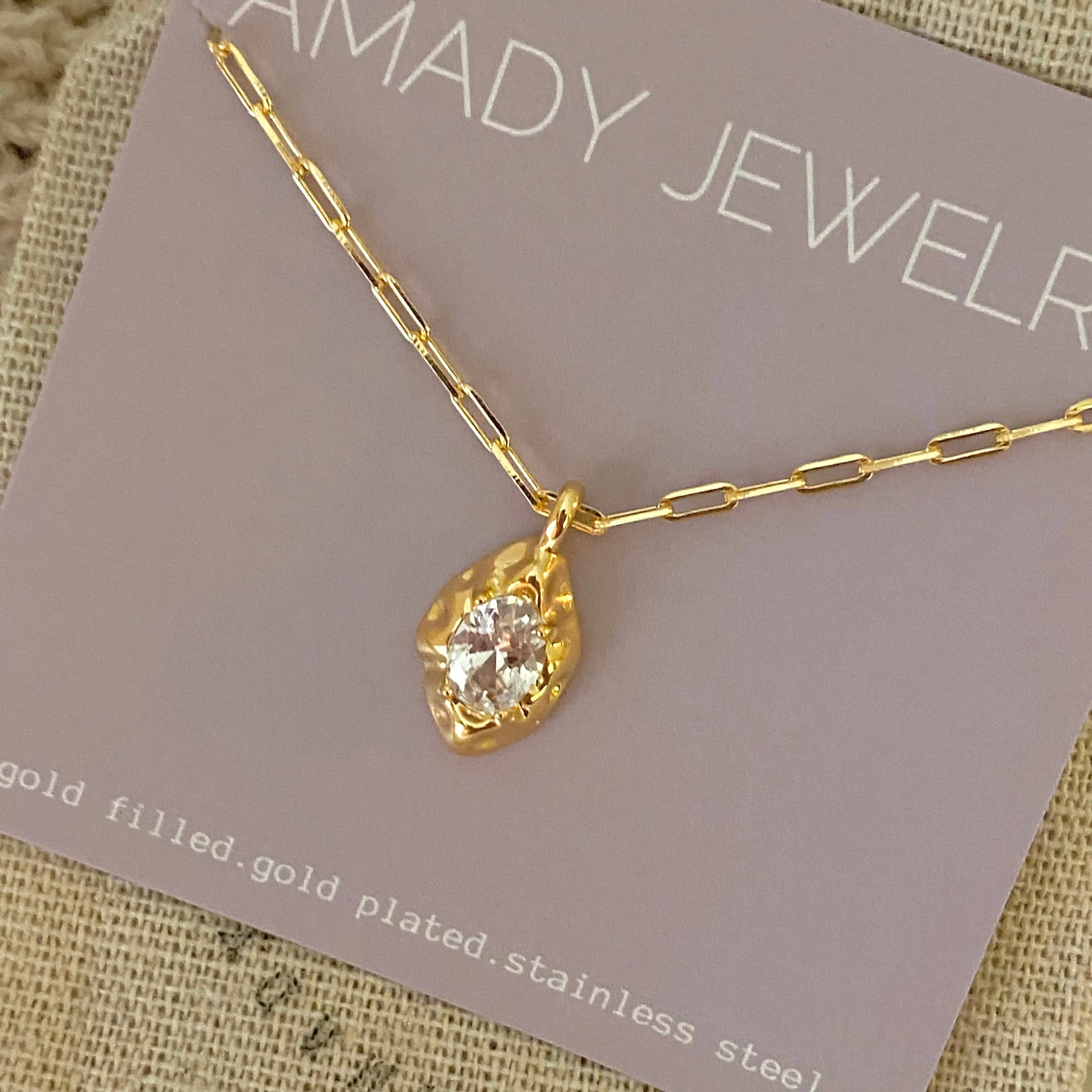 Glass Rock 18K Filled Necklace