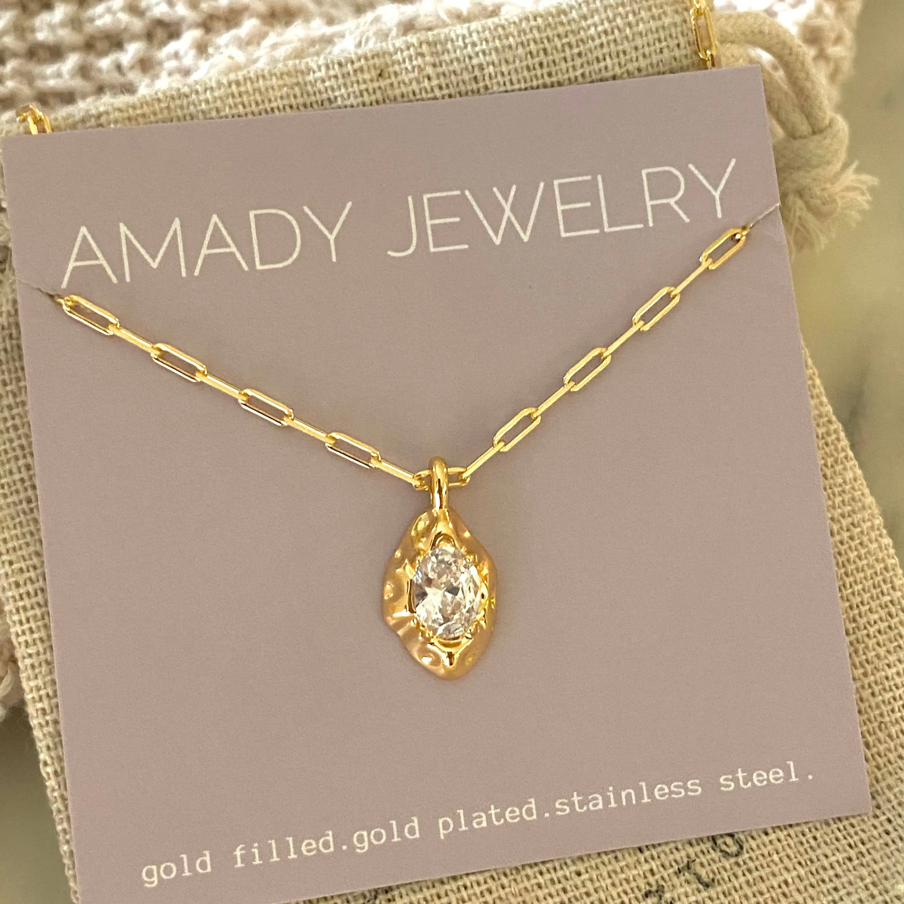 Glass Rock 18K Filled Necklace