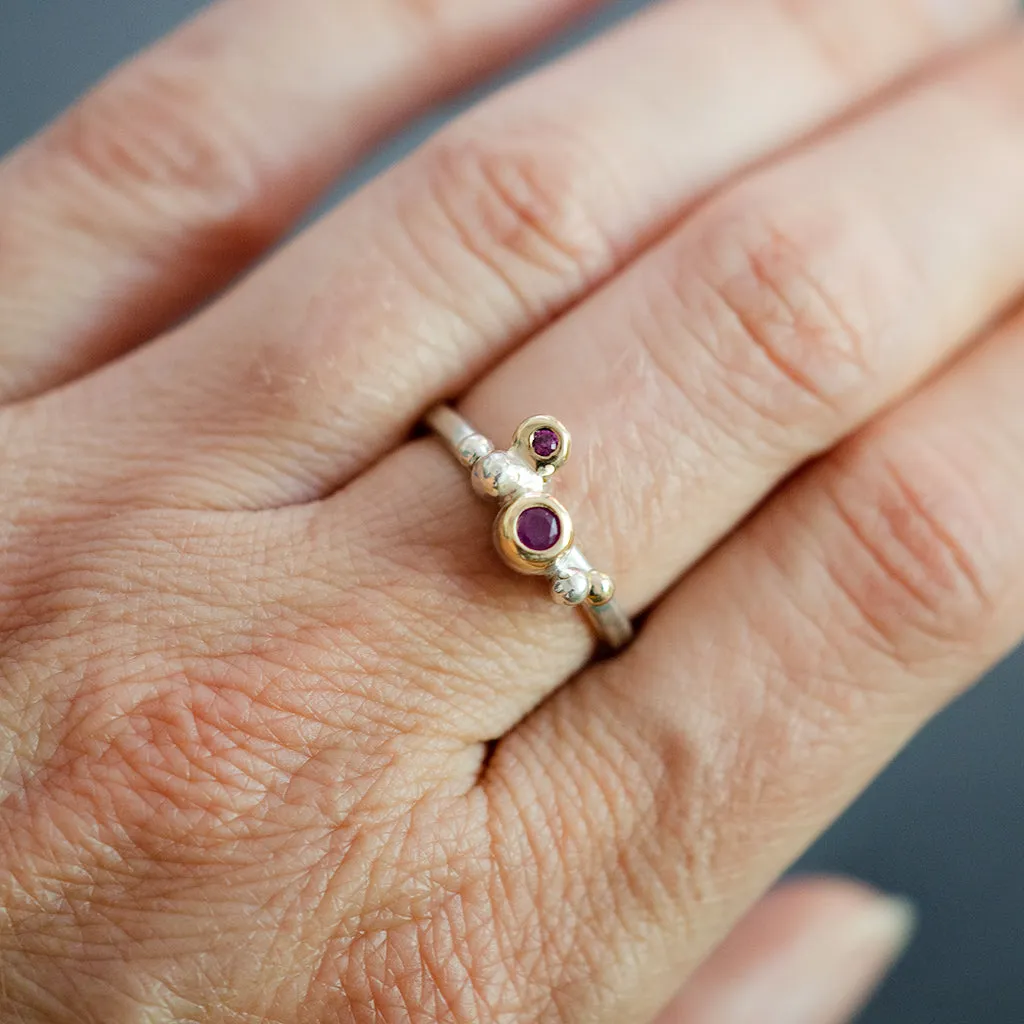 Gold and Ruby Stackable Ring