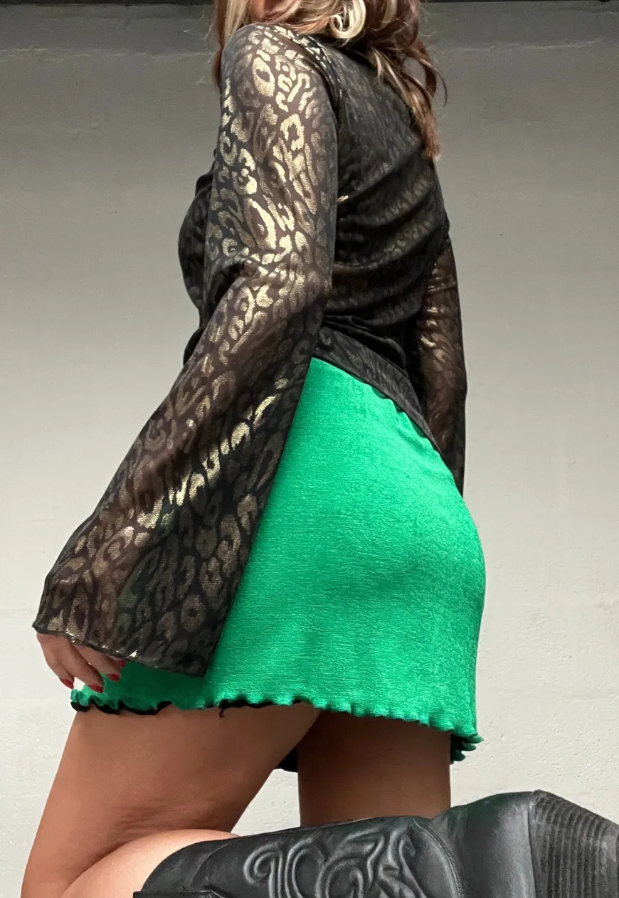 GOLD LEOPARD ASYMMETRIC TOP