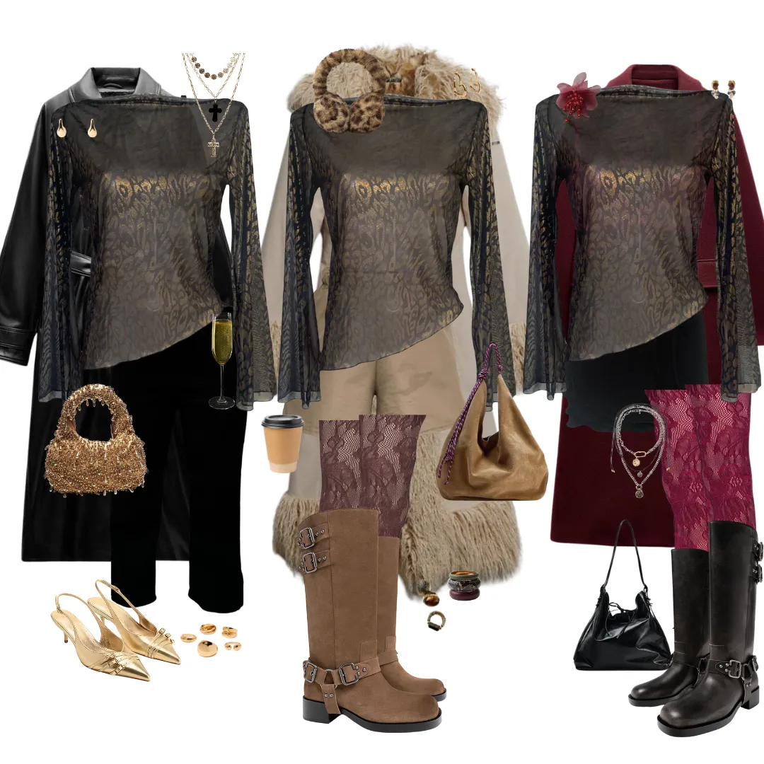 GOLD LEOPARD ASYMMETRIC TOP