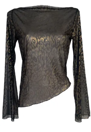 GOLD LEOPARD ASYMMETRIC TOP