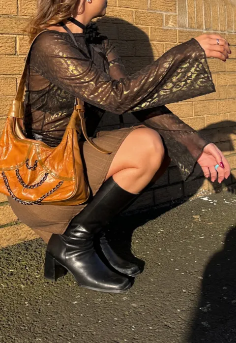 GOLD LEOPARD ASYMMETRIC TOP