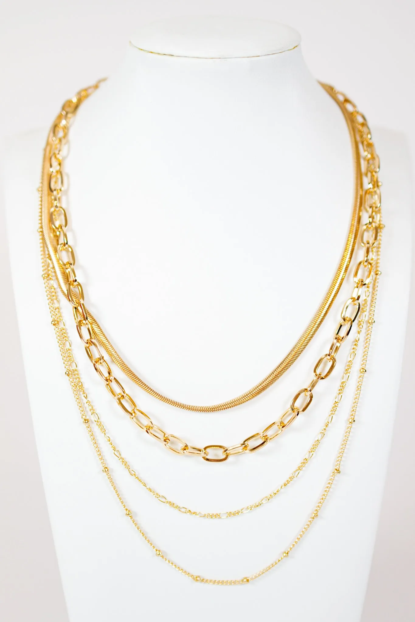 Gold Multi Layer Chain Necklace