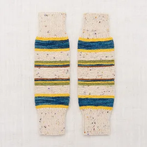 Hand Knit Merino Wool Log Cabin Leg Warmer - Iris Confetti
