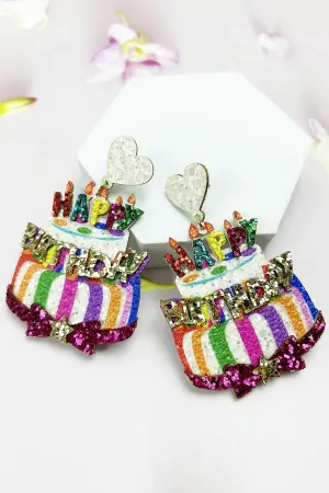 Happy Birthday Sequin Earrings