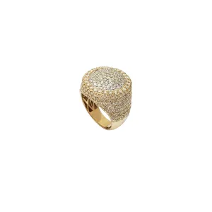 Iced-Out Round Pop Out Ring (14K)