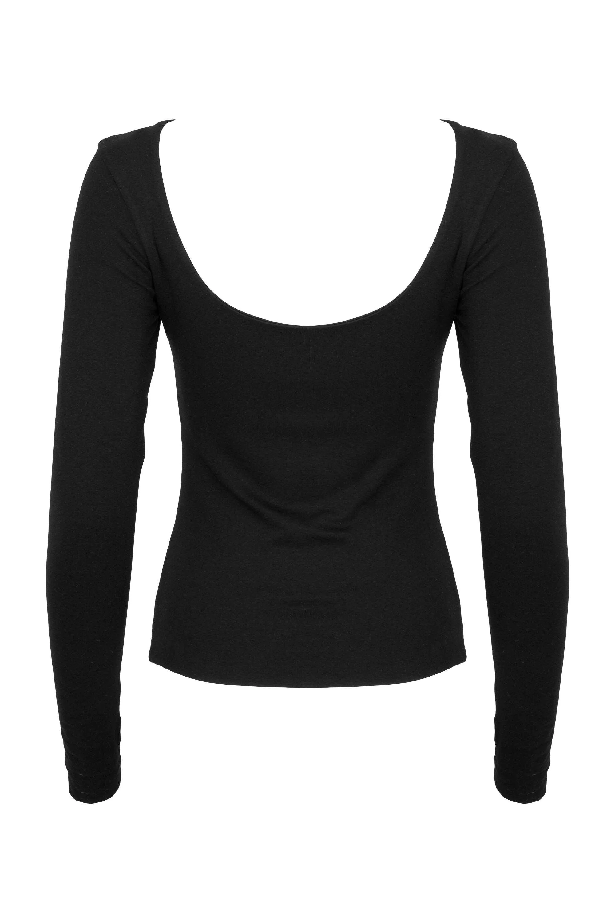 Jane Reversible Long Sleeve Top - Black