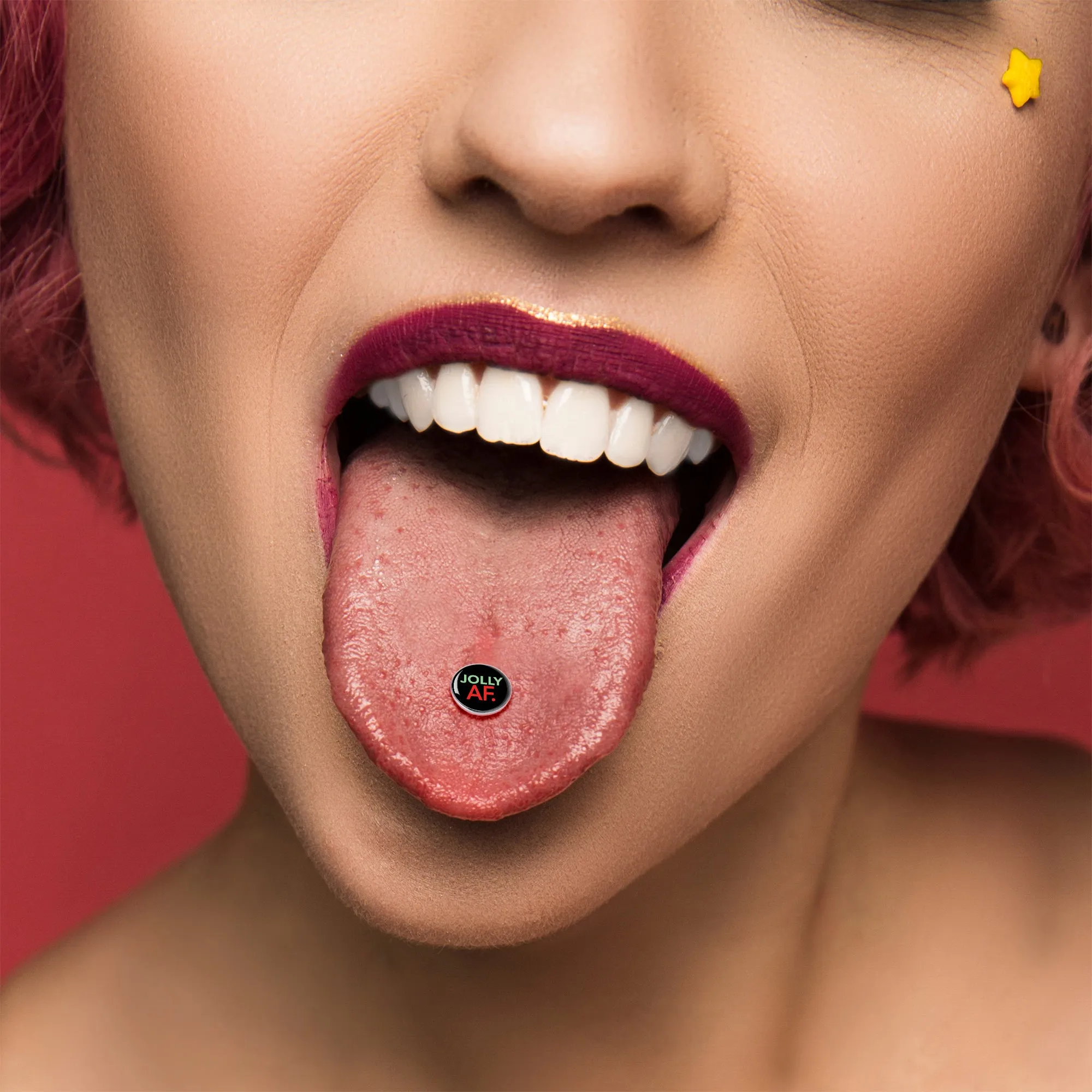 Jolly AF Festive Holiday Barbell Tongue Ring