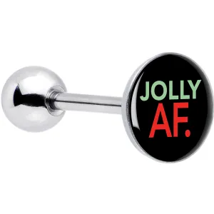 Jolly AF Festive Holiday Barbell Tongue Ring