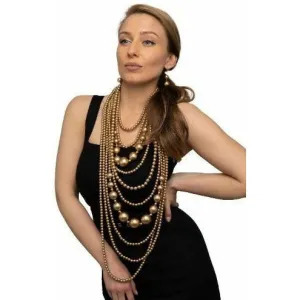 Kailani long multi-layer pearl necklace and earring set (2 Colors)
