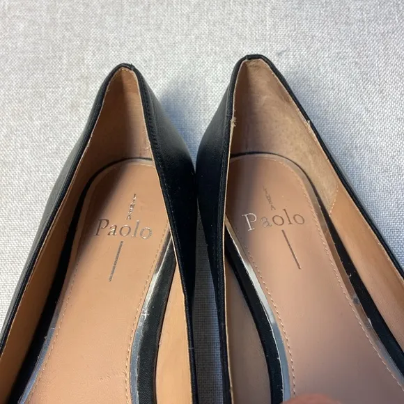 Linea Paolo PRESTA | Notched Vamp Pointy Toe Flat Shoes Size 8,5.