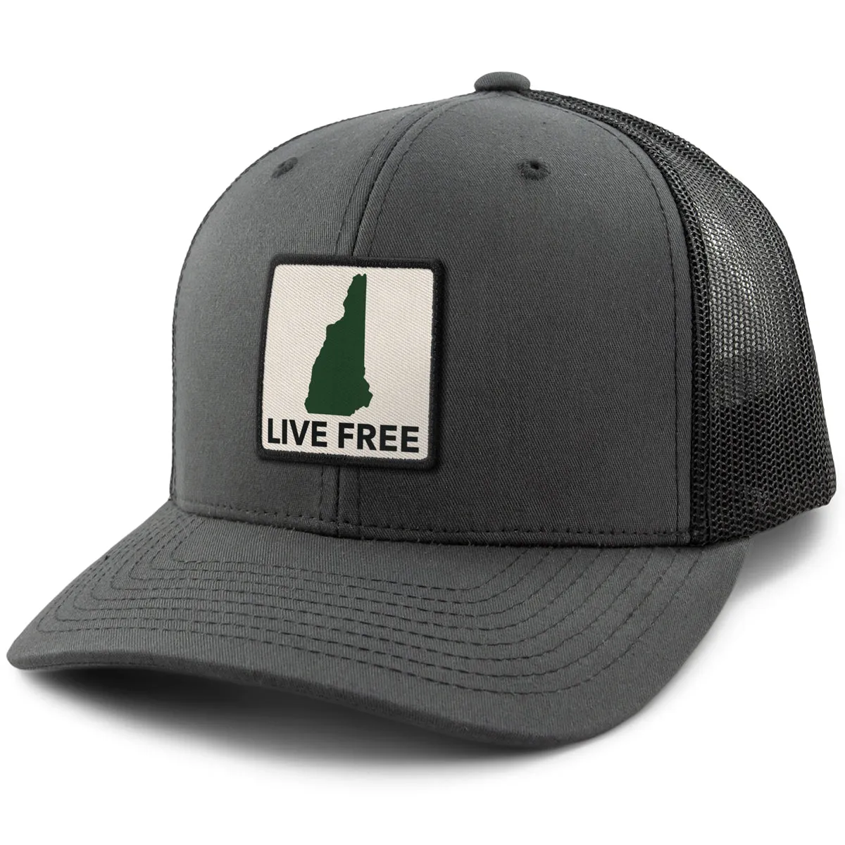 Live Free New Hampshire Printed Patch Classic Snapback Trucker