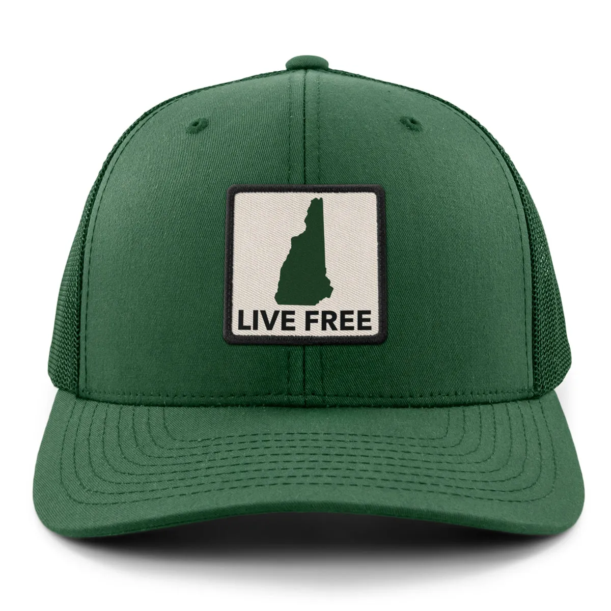 Live Free New Hampshire Printed Patch Classic Snapback Trucker