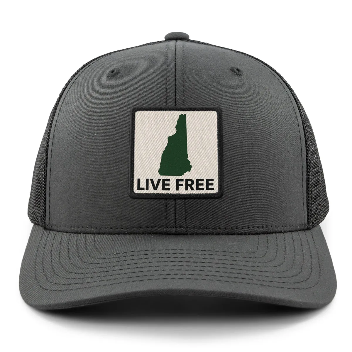 Live Free New Hampshire Printed Patch Classic Snapback Trucker