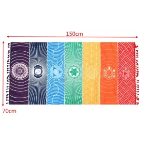 Mandala Inspired Yoga Mat Rainbow Tapestry