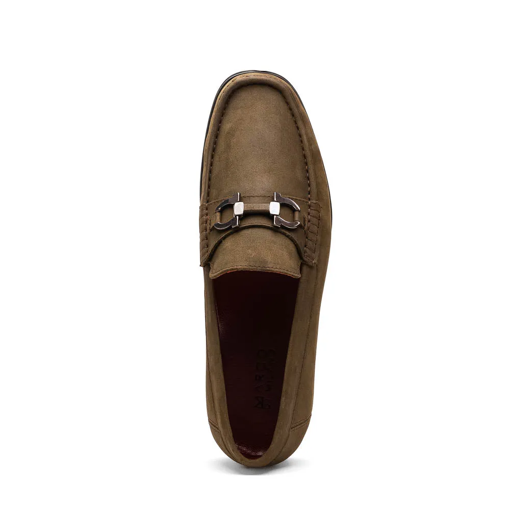 Marco Di Milano Atrani in Olive Suede Loafers