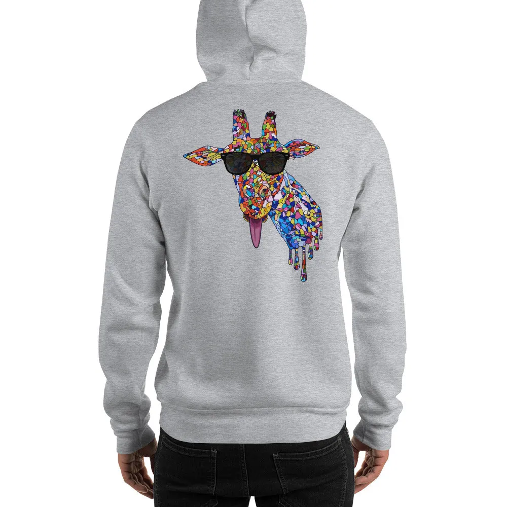Men's Sunglasses & Tongue Out Giraffe Hoodie