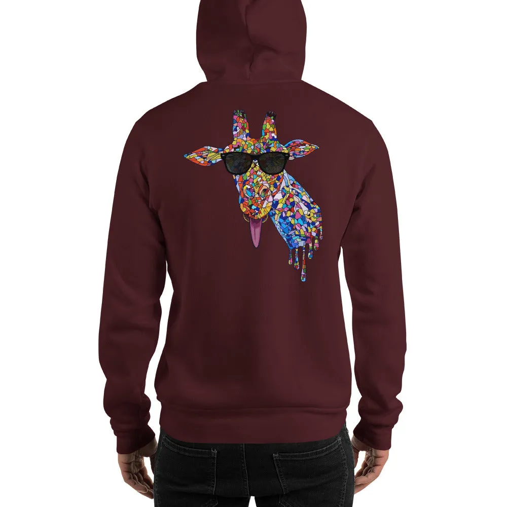 Men's Sunglasses & Tongue Out Giraffe Hoodie