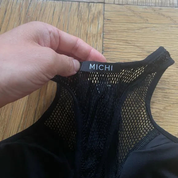 Michi Avalon Black Front-Zip Sports Bra, Size S EUC