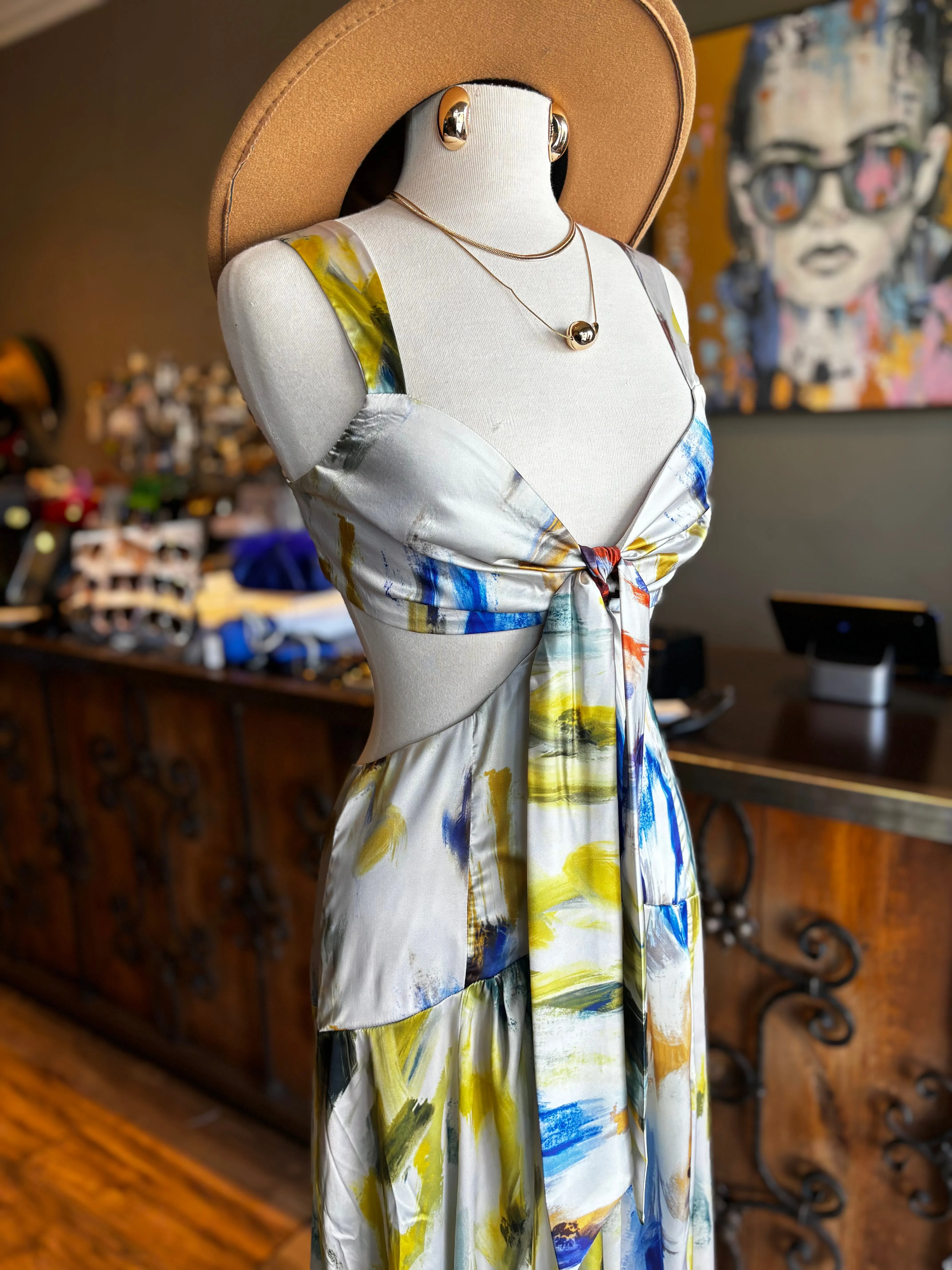 Multi Color Cut Out Maxi