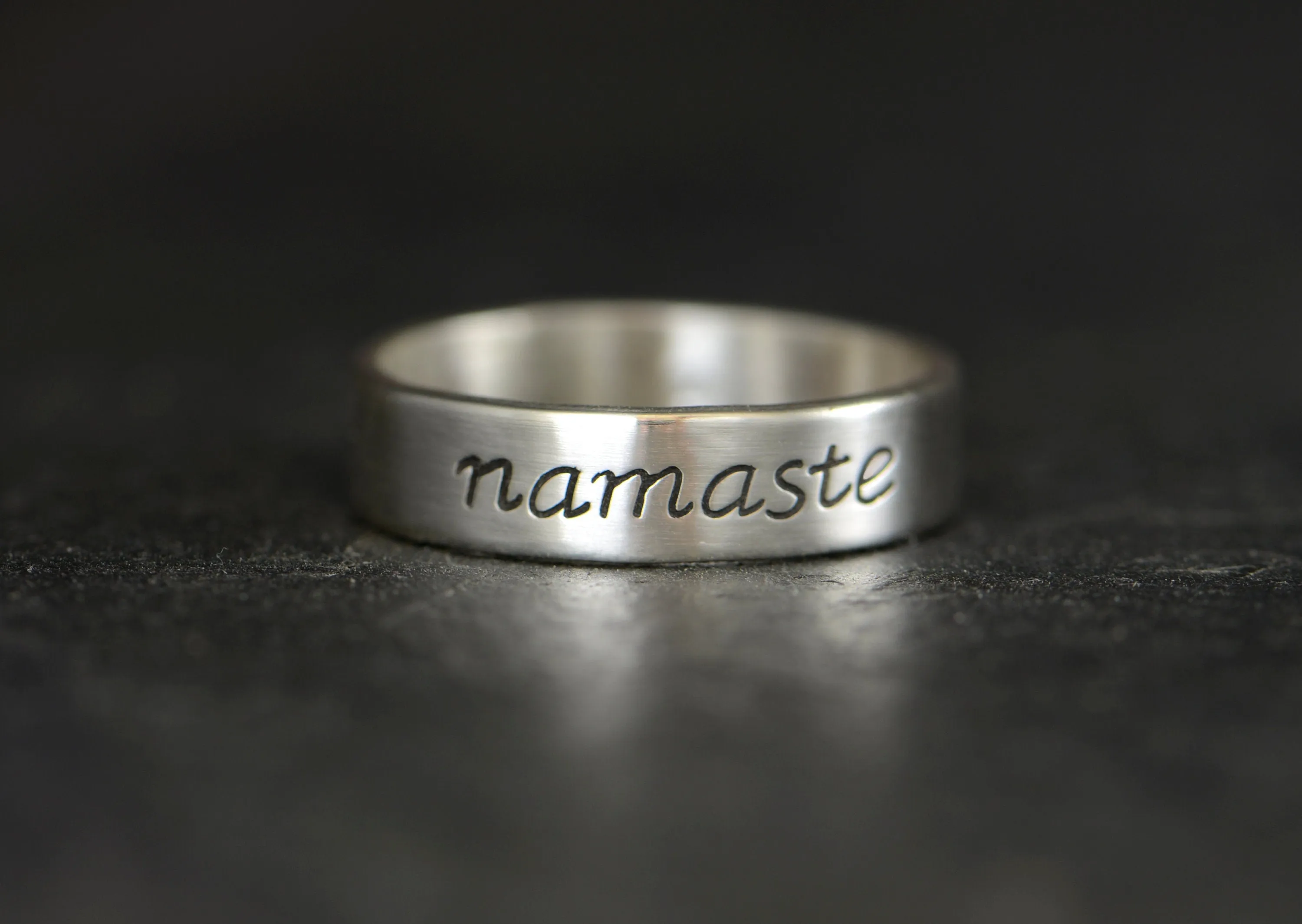 Namaste Sterling Silver Ring - Yoga Inspired