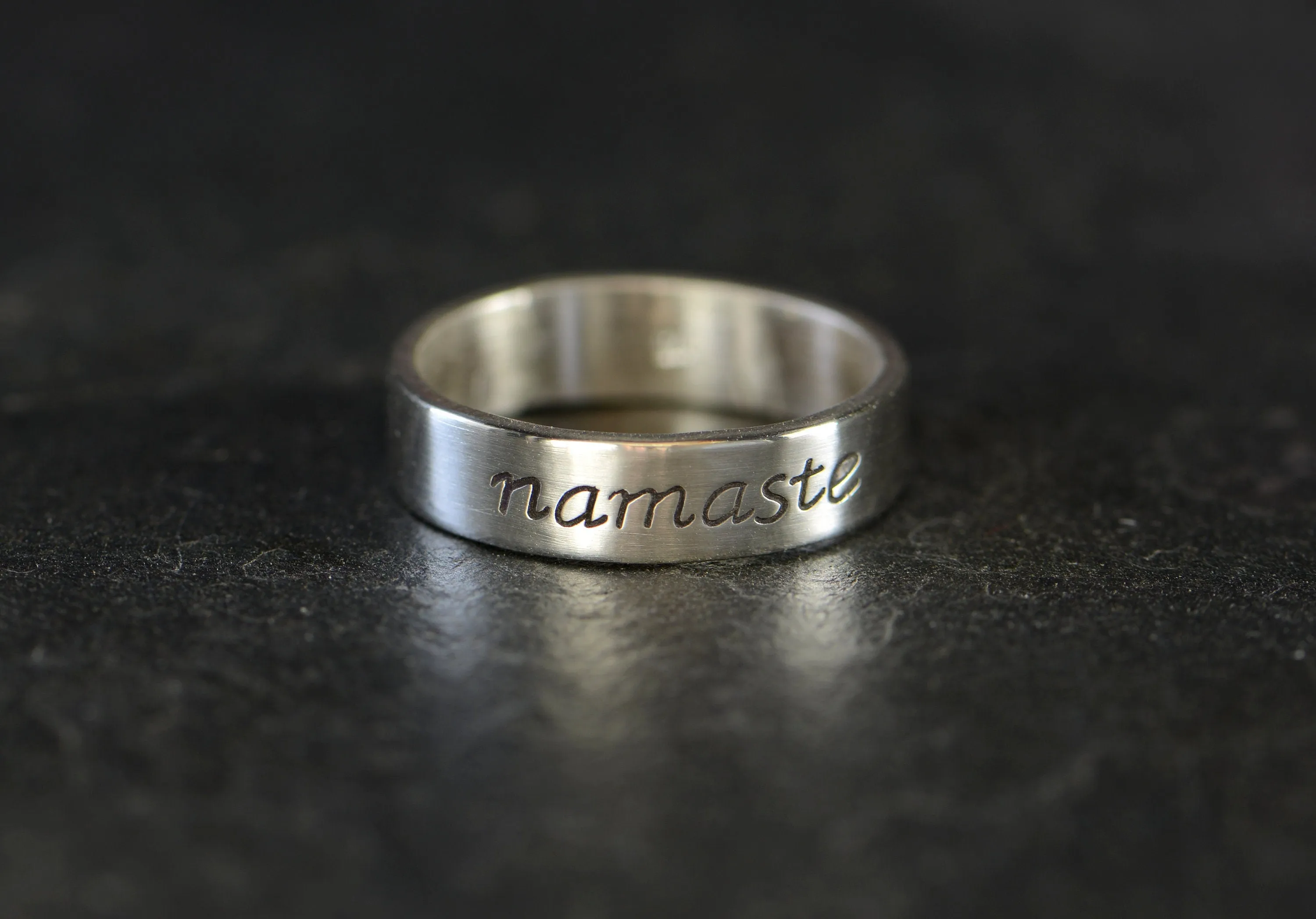 Namaste Sterling Silver Ring - Yoga Inspired