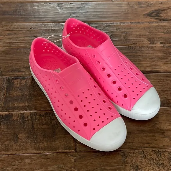 Native Shoes Jefferson Sugarlite Floyd Pink Shell White Women’s Size 8 Girls J 6