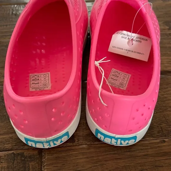 Native Shoes Jefferson Sugarlite Floyd Pink Shell White Women’s Size 8 Girls J 6